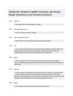 Abdomen Shadow Health Concept Lab Study Guide Questions and Correct Answers