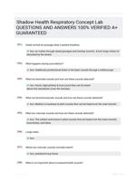 Shadow Health Respiratory Concept Lab QUESTIONS AND ANSWERS 100% VERIFIED A+ GUARANTEED