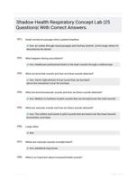 Shadow Health Respiratory Concept Lab |25 Questions| With Correct Answers.