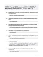 AORN Periop 101 Questions 231 CORRECTLY ANSWERED QUESTIONS LATEST UPDATE