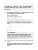 Management of Patients With Musculoskeletal Disorders Study Guide Questions and Correct Answers