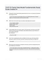 CLR110 Clarity Data Model Fundamentals Study Guide Graded A+