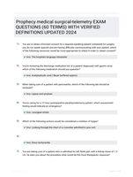 Prophecy medical surgical-telemetry EXAM QUESTIONS (60 TERMS) WITH VERIFIED DEFINITIONS UPDATED 2024