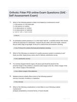 Orthotic Fitter PSI online Exam Questions (SAE - Self Assessment Exam)