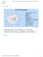 Covering cellular structure, genetics, evolution, and ecology.