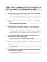 NHA- CCMA 2024 Questions and Answers 100% Pass |150 Questions| With Correct Answers.