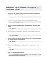 AWWA ABC Water Distribution Grades 1 & 2 Study Guide Graded A+