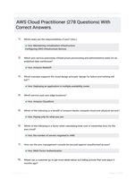 AWS Cloud Practitioner |278 Questions| With Correct Answers.