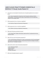 AWS CLOUD PRACTITIONER ESSENTIALS MODULE 9 Study Guide Rated A+