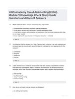 AWS Academy Cloud Architecting [2606] - Module 9 Knowledge Check Study Guide Questions and Correct Answers