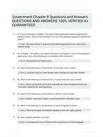 Government Chapter 8 Questions and Answers QUESTIONS AND ANSWERS 100% VERIFIED A+ GUARANTEED