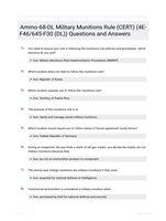 Ammo-68-DL Military Munitions Rule (CERT) (4E-F46/645-F30 (DL)) Questions and Answers