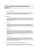 Amazon Web Services (AWS) Study Guide Graded A+