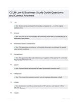 CSLB Law & Business Study Guide Questions and Correct Answers