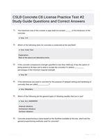 CSLB Concrete C8 License Practice Test #2 Study Guide Questions and Correct Answers