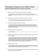 Prehospital emergency care midterm Study Guide Questions and Correct Answers