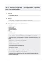 WJEC Criminology Unit 2 Study Guide Questions and Correct Answers