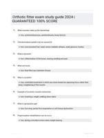 Orthotic fitter exam study guide 2024 | GUARANTEED 100% SCORE