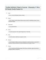 Trulife Orthotic Fitter's Course - Glossary: F thru M Study Guide Rated A+