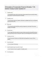 Principles of Corporate Finance Brealey 11th Edition Study Guide Graded A+