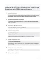 Galen NUR 242 Exam 3 Streb notes Study Guide Questions with 100% Correct Answers