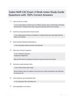 Galen NUR 242 Exam 3 Streb notes Study Guide Questions with 100% Correct Answers