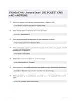 Florida Civic Literacy Exam 2023  QUESTIONS AND ANSWERS