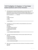 TCFP Firefighter I/II Chapters 1-5 Test Study Guide Questions and Correct Answers