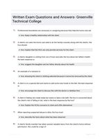 Written Exam Questions and Answers- Greenville Technical College