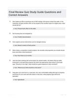 Final Review Quiz Study Guide Questions and Correct Answers