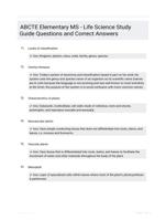 ABCTE Elementary MS - Life Science Study Guide Questions and Correct Answers