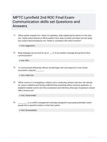 MPTC Lynnfield 2nd ROC Final Exam- Communication skills set Questions and Answers