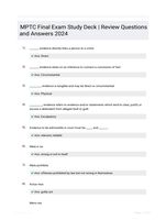 MPTC Final Exam Study Deck | Review Questions and Answers 2024