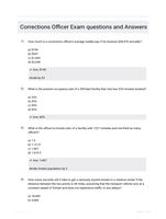 Corrections Officer Exam questions and Answers