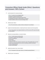 Correction Officer Study Guide (Ohio) | Questions and Answers 100% Correct