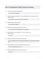 pH |10 Questions| With Correct Answers.