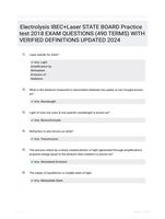 Electrolysis IBEC+Laser STATE BOARD Practice test 2018 EXAM QUESTIONS (490 TERMS) WITH VERIFIED DEFINITIONS UPDATED 2024