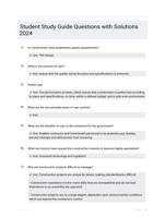 Student Study Guide Questions with Solutions 2024