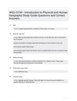 WGU D199 - Introduction to Physical and Human Geography Study Guide Questions and Correct Answers