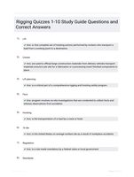 Rigging Quizzes 1-10 Study Guide Questions and Correct Answers