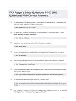 FAA Rigger's Study Questions 1-103 |102 Questions| With Correct Answers.