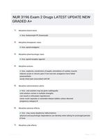 NUR 3196 Exam 2 Drugs LATEST UPDATE NEW GRADED A+