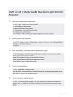 CMT Level 1 Study Guide Questions and Correct Answers