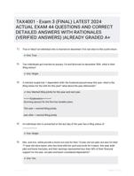 TAX4001 - Exam 3 (FINAL) LATEST 2024 ACTUAL EXAM 44 QUESTIONS AND CORRECT DETAILED ANSWERS WITH RATIONALES (VERIFIED ANSWERS) |ALREADY GRADED A+