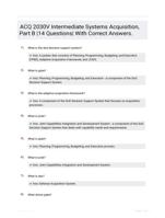 ACQ 2030V  Intermediate Systems Acquisition, Part B |14 Questions| With Correct Answers.