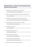 BIO 669 Exam 2 - Endocrine and Cardiovascular questions and Answers