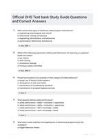 Official OHS Test bank Study Guide Questions and Correct Answers