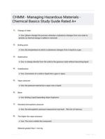 CHMM - Managing Hazardous Materials - Chemical Basics Study Guide Rated A+