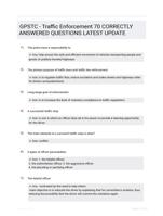 GPSTC - Traffic Enforcement 70 CORRECTLY ANSWERED QUESTIONS LATEST UPDATE