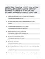 QMED - Oiler Exam Prep LATEST 2024 ACTUAL EXAM ALL 271 QUESTIONS AND CORRECT DETAILED ANSWERS WITH RATIONALES (VERIFIED ANSWERS) |ALREADY GRADED A+